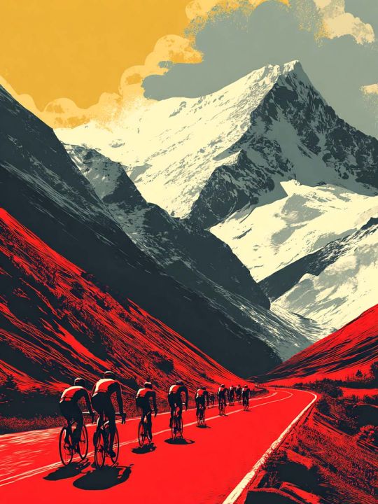 Картина интерьерная «Велотур» холст 130x100 см