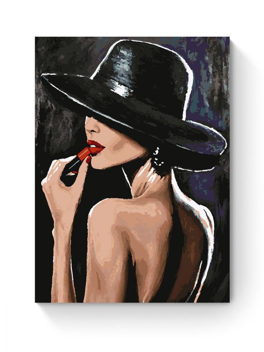 Картина по номерам на подрамнике «Леди в шляпе» 70x50 см Картина по номерам на подрамнике «Леди в шляпе» 70x50 см