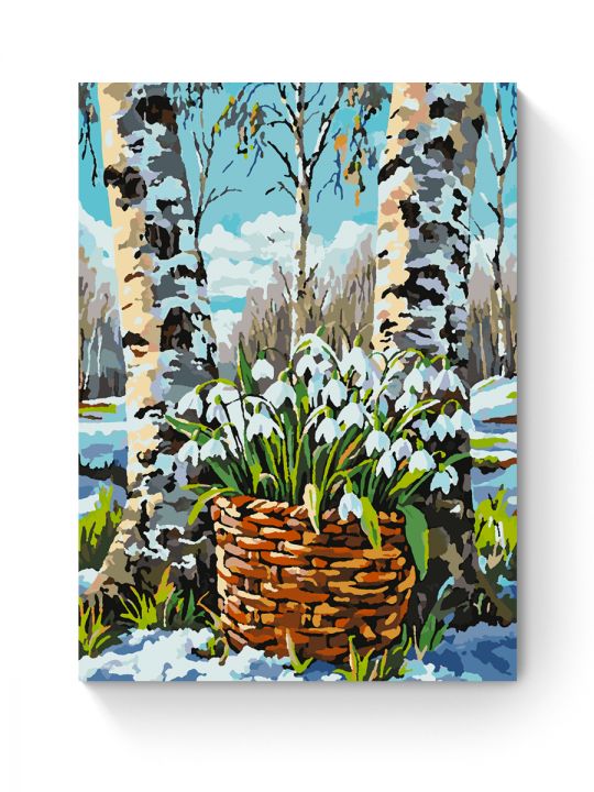 Картина по номерам на подрамнике «Подснежники» 70x50 см