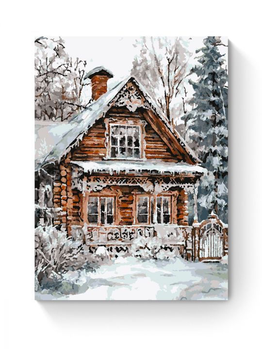 Картина по номерам на подрамнике «Зимний дом» 70x50 см