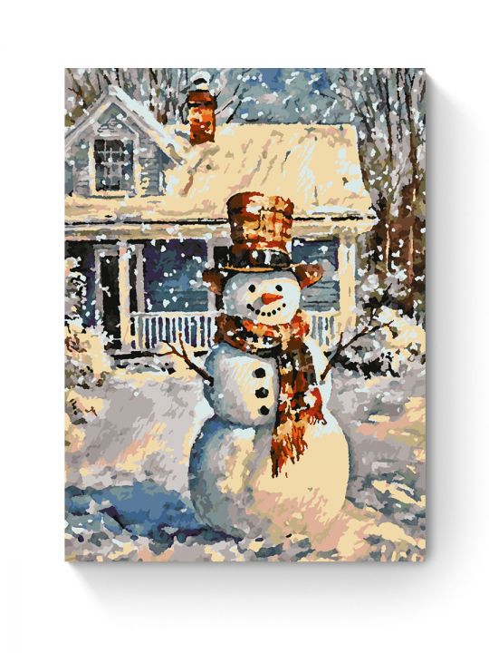 Картина по номерам на подрамнике «Снеговик» 70x50 см Картина по номерам на подрамнике «Снеговик» 70x50 см