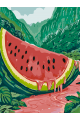 Картина по номерам на подрамнике «Арбузная река» 70x50 см