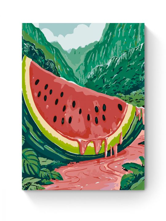 Картина по номерам на подрамнике «Арбузная река» 70x50 см