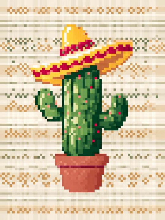 Картина интерьерная «Кактус» холст 25x35 см