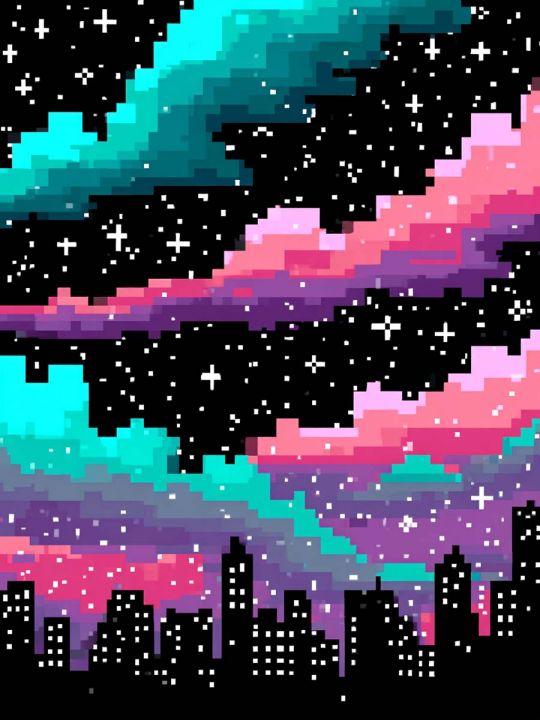 Картина интерьерная «Ночной город» холст 18x24 см