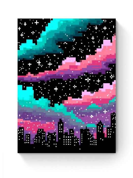 Картина интерьерная на подрамнике «Ночной город» 70x50 см