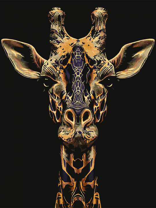 Картина по номерам без подрамника «Арт жираф» 130x100 см Картина по номерам без подрамника «Арт жираф» 130x100 см
