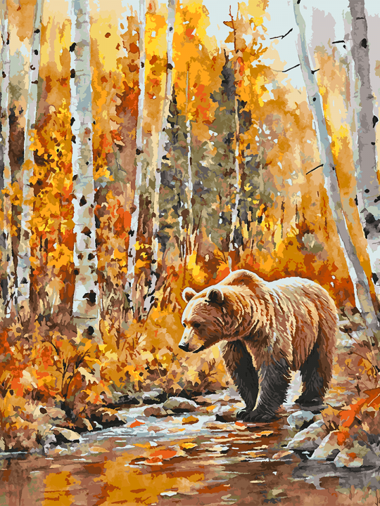 Картина по номерам без подрамника «Мишка в лесу» 130x100 см