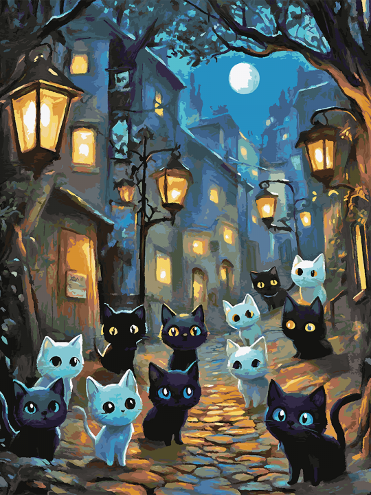 Картина по номерам без подрамника «Котики» 130x100 см Картина по номерам без подрамника «Котики» 130x100 см