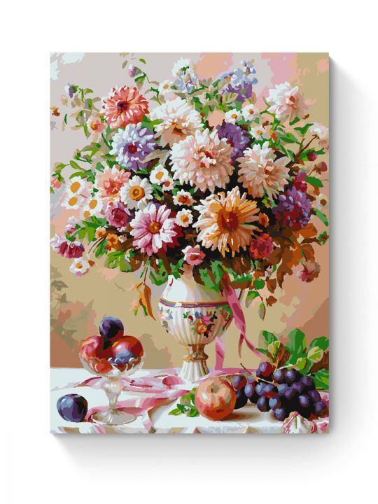 Картина по номерам на подрамнике «Георгины» 70x50 см