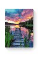 Картина по номерам на подрамнике «Закат на реке» 70x50 см