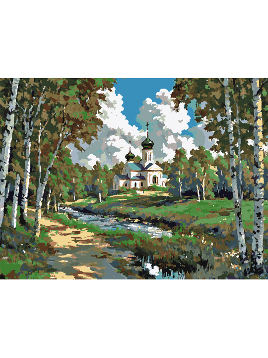 Картина по номерам без подрамника «Церковь» 90x70 см