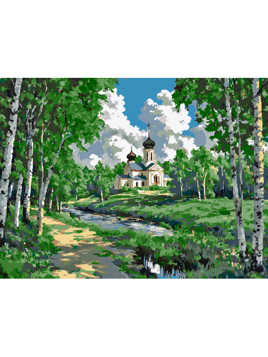 Картина по номерам без подрамника «Церковь» 130x100 см