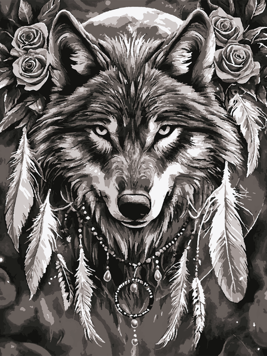 Картина по номерам без подрамника «Страж снов» 90x70 см Картина по номерам без подрамника «Страж снов» 90x70 см