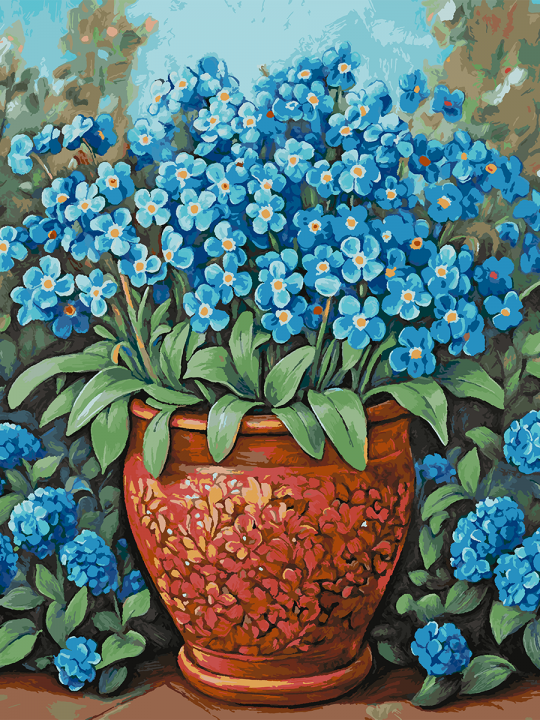 Картина по номерам без подрамника «Незабудки» 130x100 см