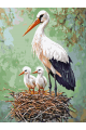 Картина по номерам без подрамника «Аисты» 90x70 см