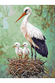Картина по номерам без подрамника «Аисты» 130x100 см