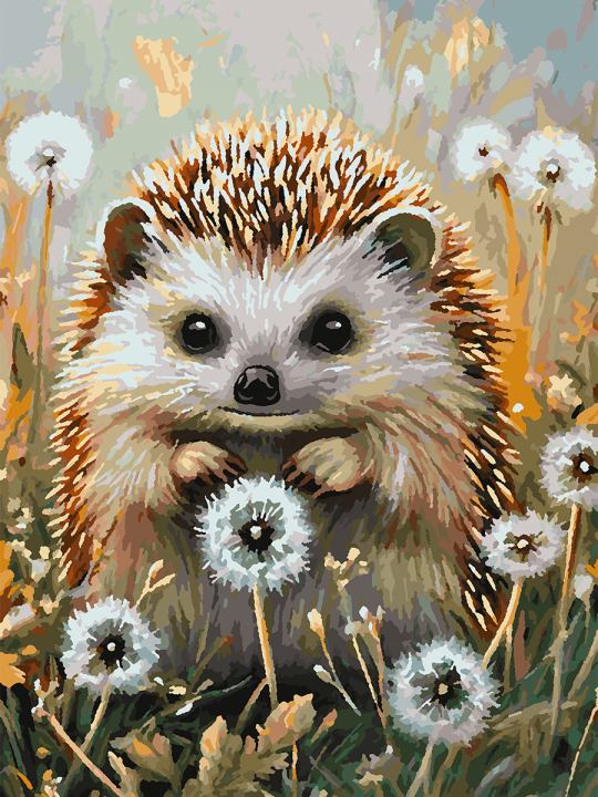 Картина по номерам без подрамника «Ёжик» 70x50 см Картина по номерам без подрамника «Ёжик» 70x50 см