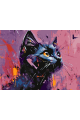 Картина по номерам без подрамника «Черный кот» 70x50 см