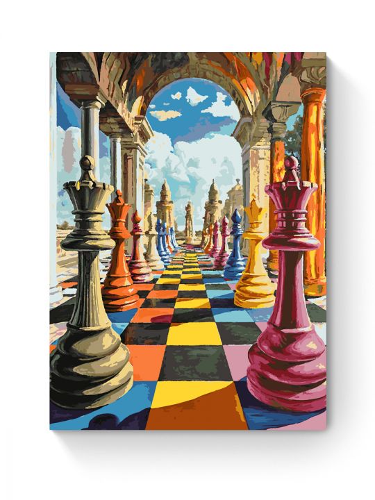 Картина по номерам на подрамнике «Шахматы» 90x70 см