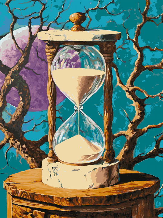 Картина по номерам без подрамника «Песочные часы» 130x100 см