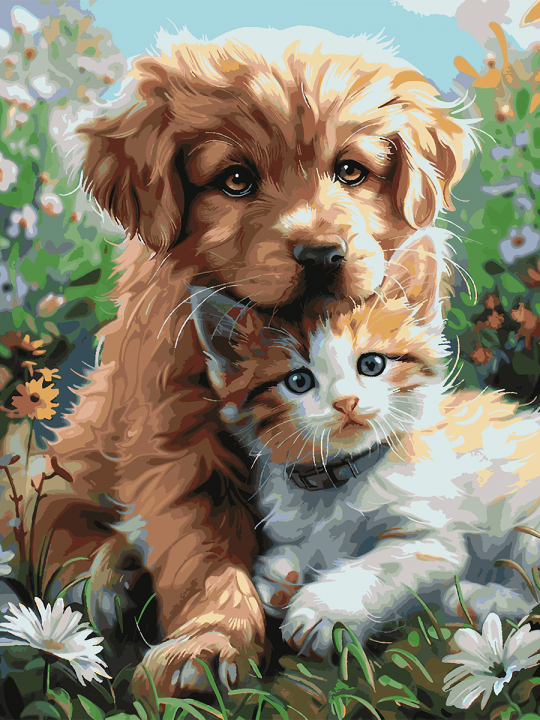 Картина по номерам без подрамника «Пушистики» 130x100 см Картина по номерам без подрамника «Пушистики» 130x100 см