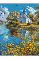 Картина по номерам без подрамника «Храм у воды» 130x100 см