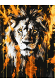 Картина по номерам без подрамника «Огненный лев» 130x100 см
