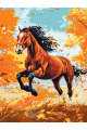 Картина по номерам без подрамника «Гнедой конь» 90x70 см