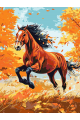 Картина по номерам без подрамника «Гнедой конь» 130x100 см
