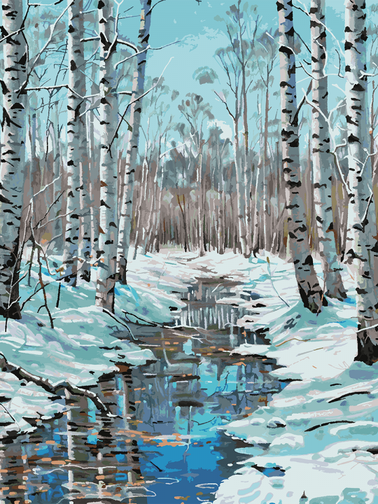 Картина по номерам без подрамника «Ранняя весна» 130x100 см Картина по номерам без подрамника «Ранняя весна» 130x100 см