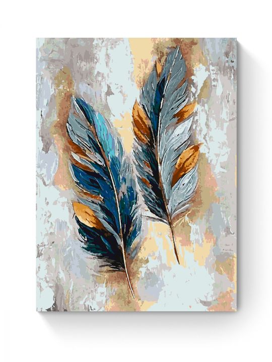 Картина по номерам на подрамнике «Перья птиц» 90x70 см