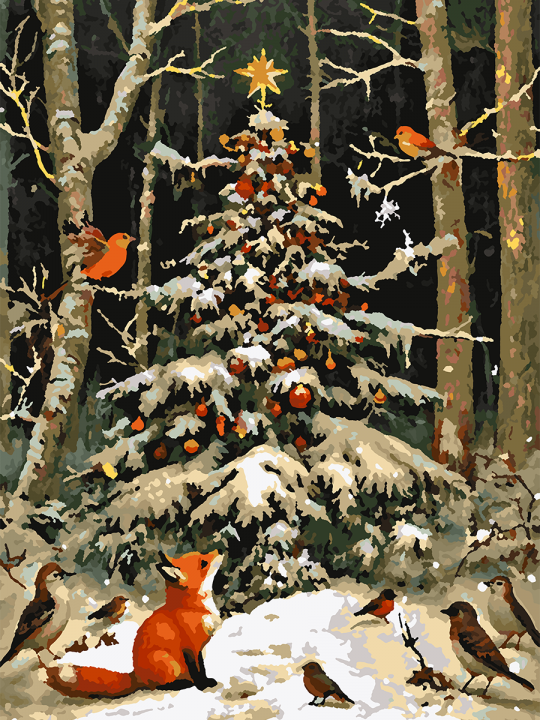 Картина по номерам без подрамника «Новый год» 70x50 см