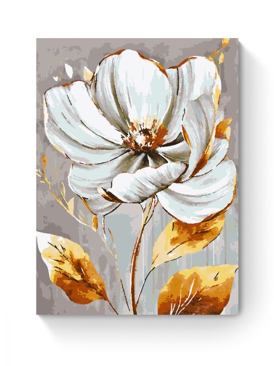 Картина по номерам на подрамнике «Белый цветок» 70x50 см