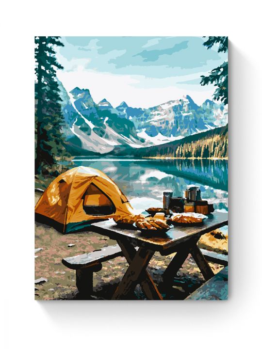 Картина по номерам на подрамнике «Кемпинг» 70x50 см