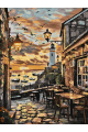 Картина по номерам на подрамнике «Кафе у моря» 70x50 см