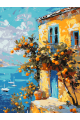 Картина по номерам на подрамнике «Домик у моря» 70x50 см