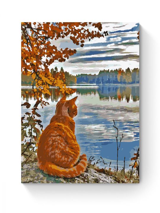 Картина по номерам на подрамнике «Волжский кот» 70x50 см