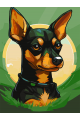 Картина по номерам на подрамнике «Цвергпинчер» 70x50 см