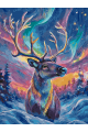 Картина по номерам без подрамника «Цветной олень» 70x50 см