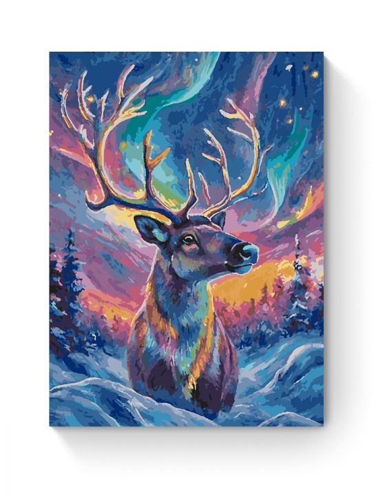 Картина по номерам на подрамнике «Цветной олень» 70x50 см