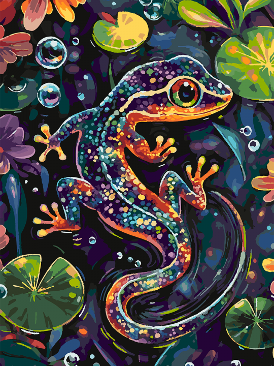 Картина по номерам без подрамника «Саламандра» 70x50 см Картина по номерам без подрамника «Саламандра» 70x50 см