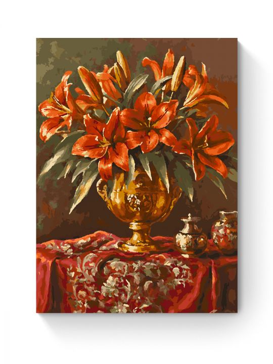 Картина по номерам на подрамнике «Букет лилий» 70x50 см