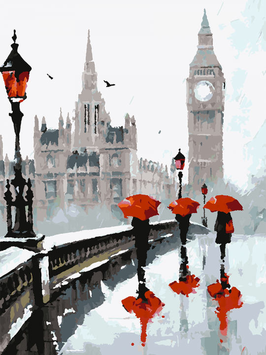 Картина по номерам без подрамника «Лондон» 70x50 см