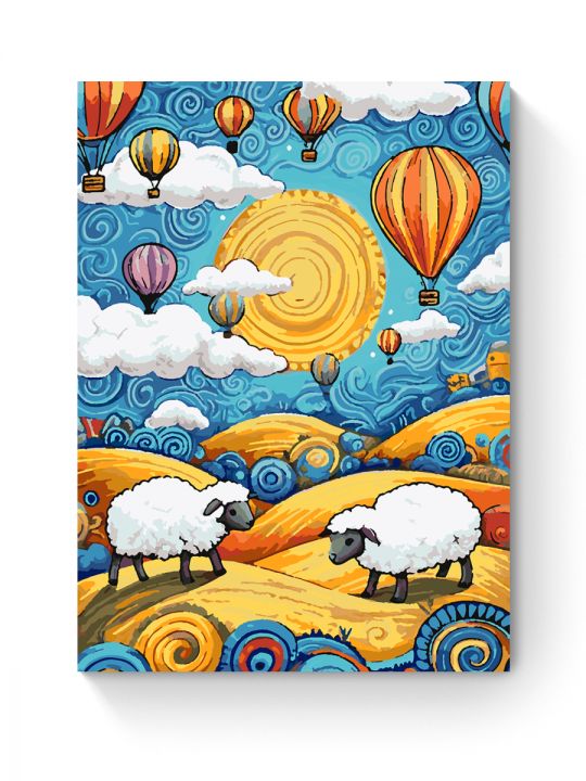 Картина по номерам на подрамнике «Две овечки» 70x50 см