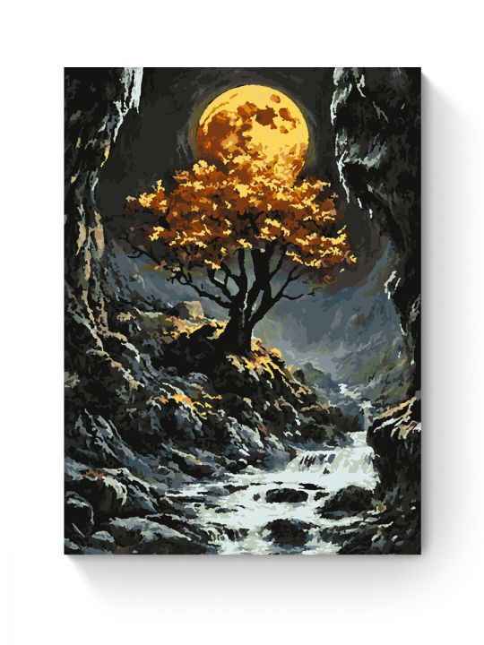 Картина по номерам на подрамнике «Лунная ночь» 70x50 см