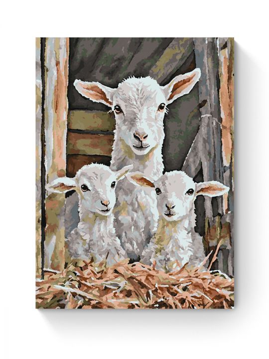 Картина по номерам на подрамнике «Козлята» 70x50 см