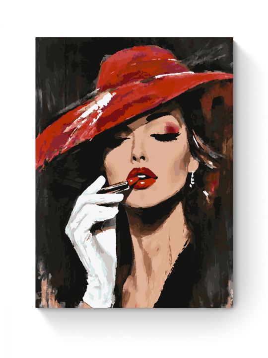 Картина по номерам на подрамнике «Леди в шляпе» 70x50 см