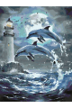 Картина по номерам на подрамнике «Дельфины» 70x50 см