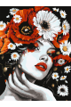 Картина по номерам на подрамнике «Дева в маках» 70x50 см